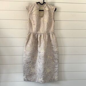 SUNO Size 6 Cocktail Brocade Dress Metallic Cotton